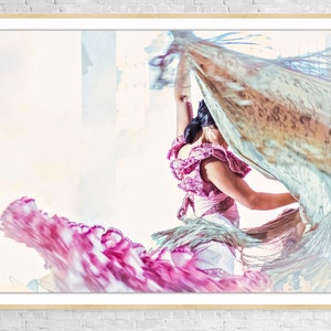 Flamencodanskunst | Spaanse danseresposter | Gitana danseres kunst aan de muur | Decoratie dansstudio en school