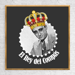 Large format El Rey del compas Orchestra Tipica Juan D&#39;Arienzo tango poster print wall art | Dance Studio and School decoration