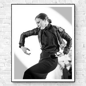 Arte de bailarina de flamenco / Póster de bailarina española / Arte mural de bailarina gitana / Decoración de estudios y escuelas de danza
