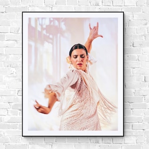 Arte de bailarina de flamenco / Cartel de bailarina española / Arte de pared de bailarina Gitana / Decoración de estudio de danza y escuela