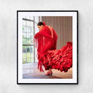Lámina de bailarina de flamenco / Póster de bailarina española / Decoración de estudios y escuelas de danza