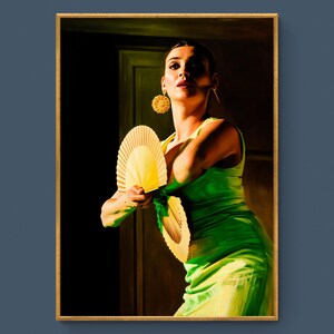 Flamenco dancer art | Spanish dancer poster | Gitana dancer wall art | Dance Studio and School decoration
