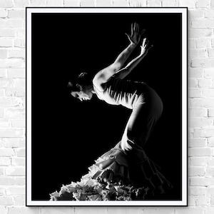 Arte de bailarina de flamenco / Cartel de bailarina española / Arte de pared de bailarina Gitana / Decoración de estudio de danza y escuela