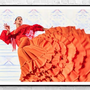 Arte de bailarina de flamenco / Póster de bailarina española / Arte mural de bailarina gitana / Decoración de estudios y escuelas de danza