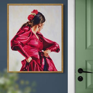 Estampado de bailarina flamenca, cartel de bailarina española, estampado de bailarina Gitana
