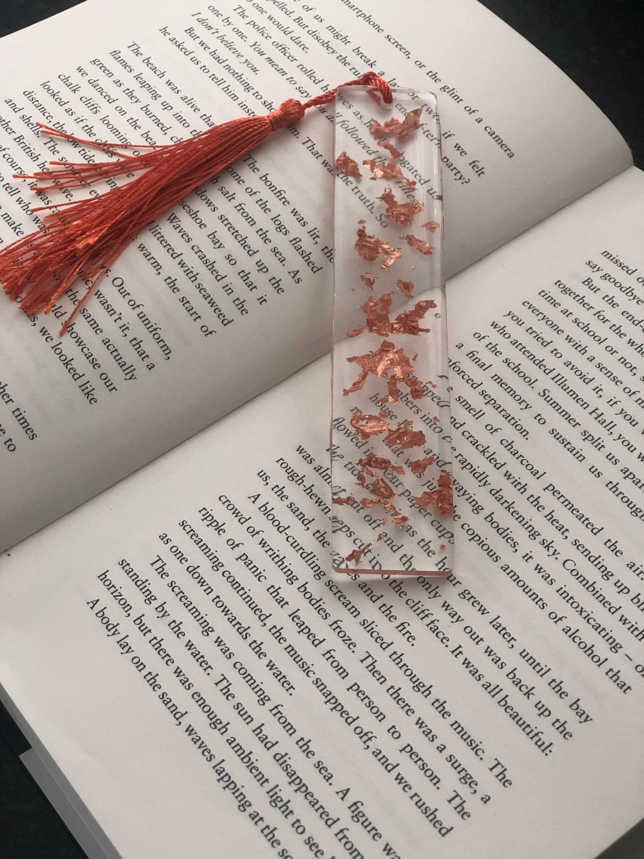 Copper handmade resin bookmark with tassel Etsy