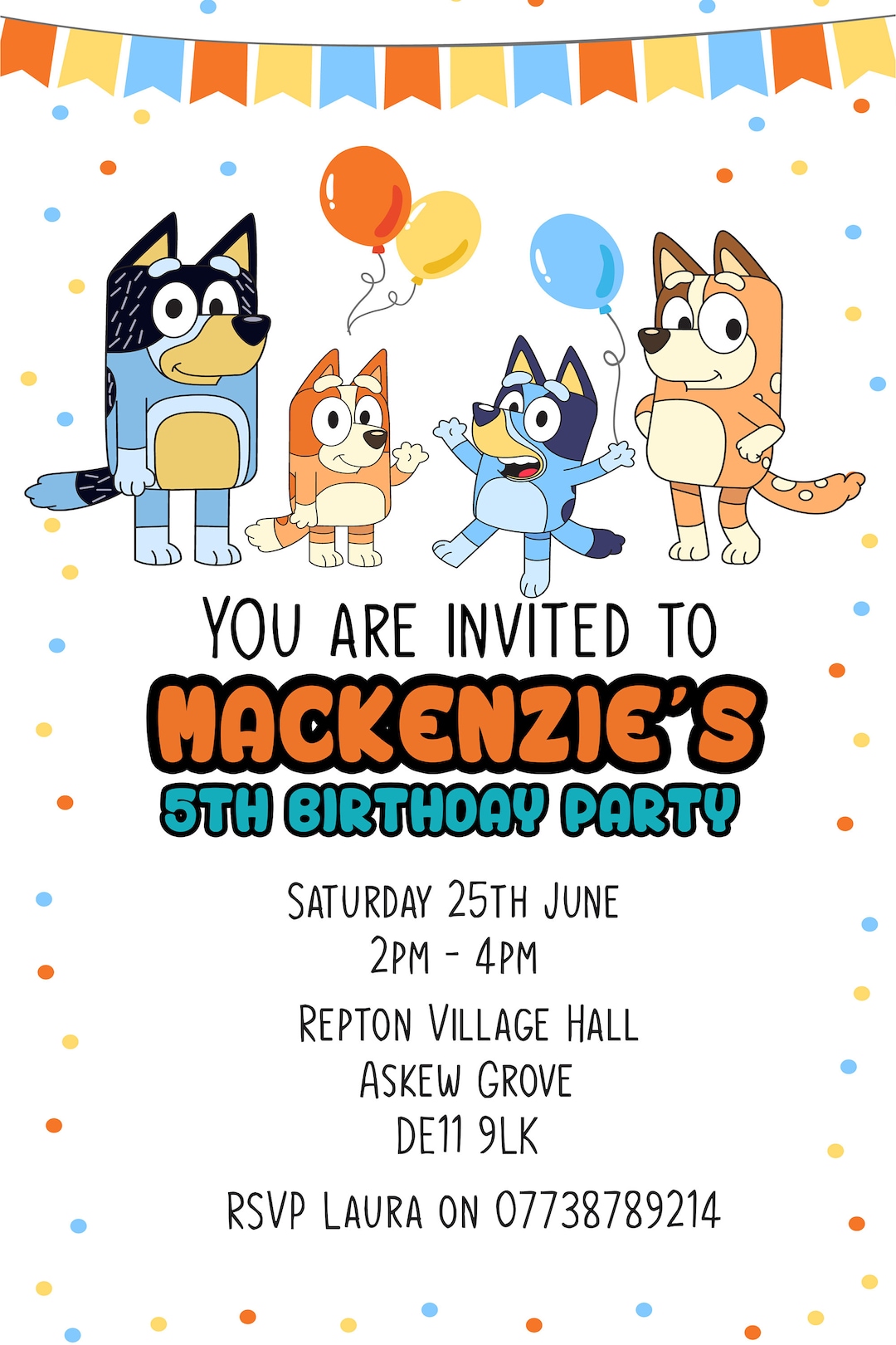 Personalised Bluey Birthday Invitation Bluey Invite Bluey and Bingo Personalised Bluey Birthday Invitation Bluey Invite Bluey and Bingo