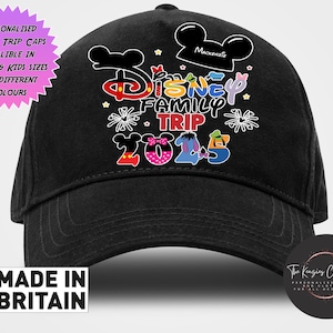 Disneyland Baseball Cap, Disneyworld Mickey & Minnie Cap, Disneyland Paris Holiday Matching Hat, Disney Trip Hat, Disneyworld Trip 2025