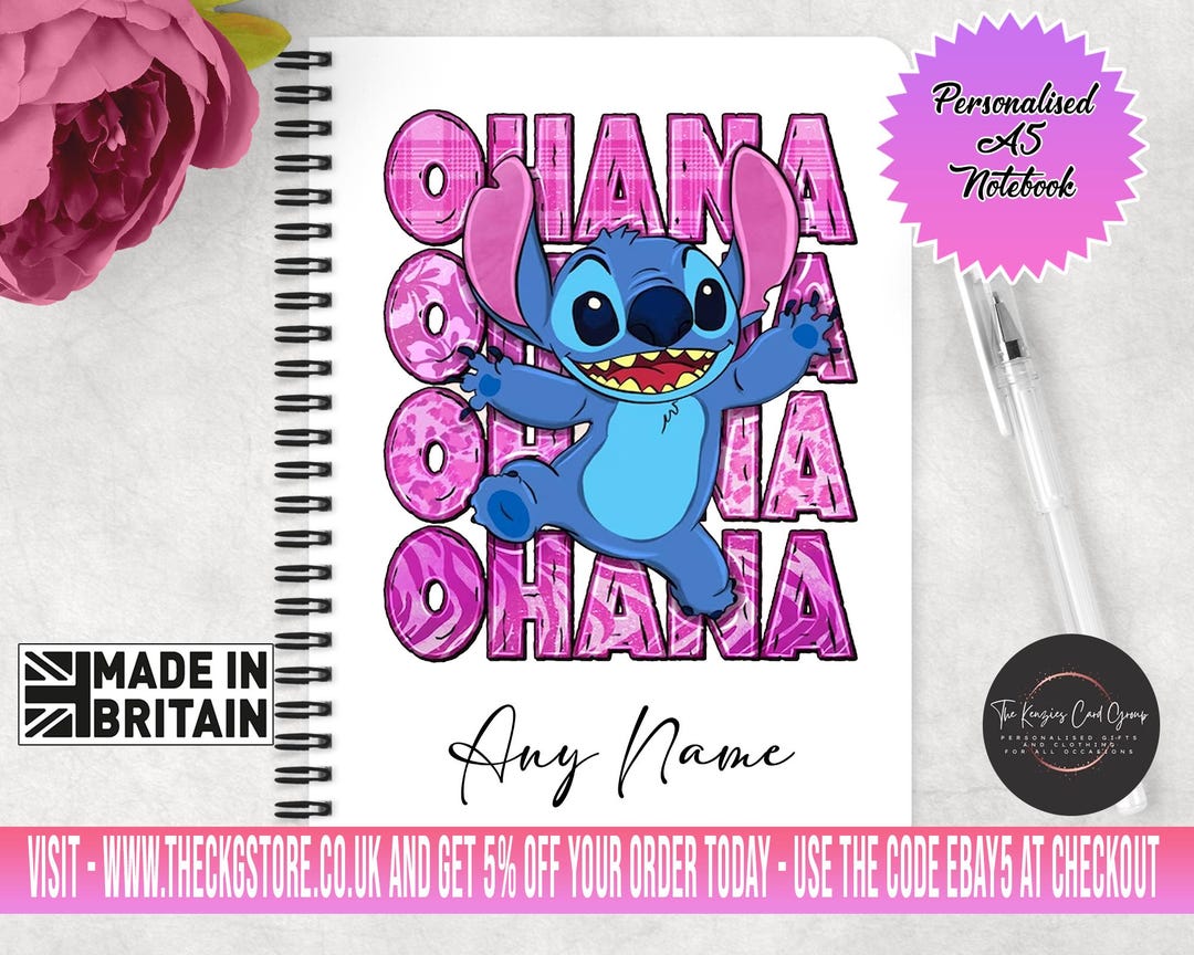 Personalised Stitch Notebook | Stitch Gift | Any Name | Present ...