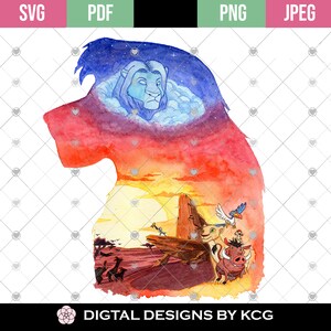 El Rey León Simba Head Multi Character SVG , PNG, PDF, Descarga instantánea Lion King Clip Art - Solo uso personal