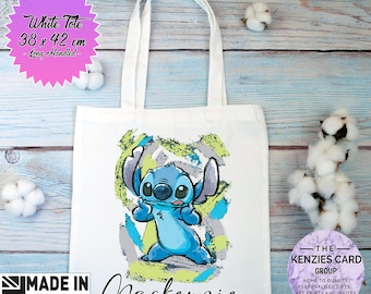 Personalised Lilo and Stitch Tote Bag. Disney Ohana Means Family Stitch Tote Bag. Birthday Gift Bag Christmas Gift