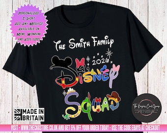 Personalised Disney 2026 T-Shirts, Disney Trip 2026 T-Shirts, Disney Matching Shirts 2026, Disney Family Vacation 2026 Mickey Minnie Tees