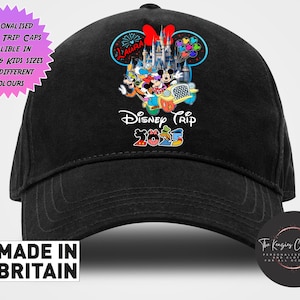 Disneyland Baseball Cap, Disneyworld Mickey & Minnie Cap, Disneyland Paris Holiday Matching Hat, Disney Trip Hat, Disneyworld Trip 2025