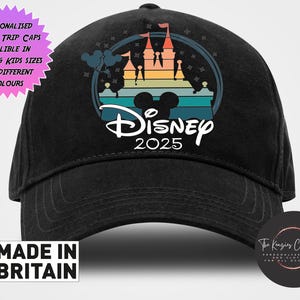 Disneyland Baseball Cap, Disneyworld Mickey & Minnie Cap, Disneyland Paris Holiday Matching Hat, Disney Trip Hat, Disneyworld Trip 2025
