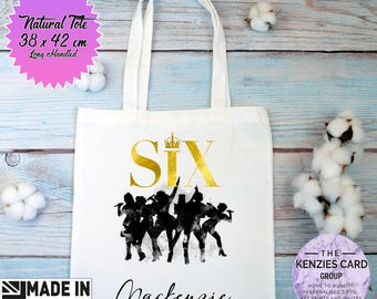 Personalised Six Musical Tote Bag. Musical Lover Tote Bag. Birthday Gift Bag Christmas Gift