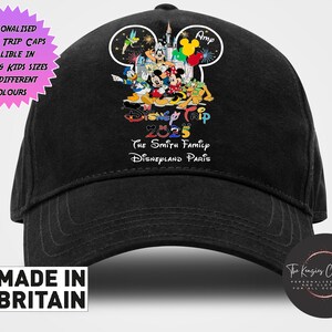 Disneyland Baseball Cap, Disneyworld Mickey & Minnie Cap, Disneyland Paris Holiday Matching Hat, Disney Trip Hat, Disneyworld Trip 2025