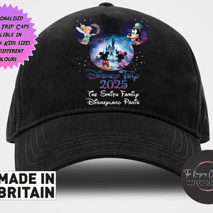 Disneyland Baseball Cap, Disneyworld Mickey & Minnie Cap, Disneyland Paris Holiday Matching Hat, Disney Trip Hat, Disneyworld Trip 2025