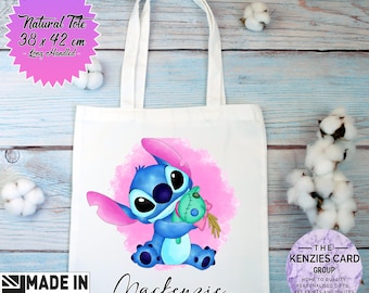 Personalised Lilo and Stitch Tote Bag. Disney Ohana Means Family Stitch Tote Bag. Birthday Gift Bag Christmas Gift