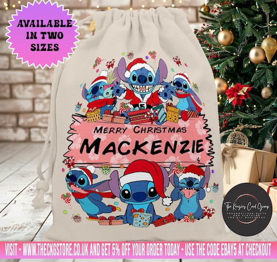 Personalised Disney Stitch Santa Sack Christmas Sack Personalized