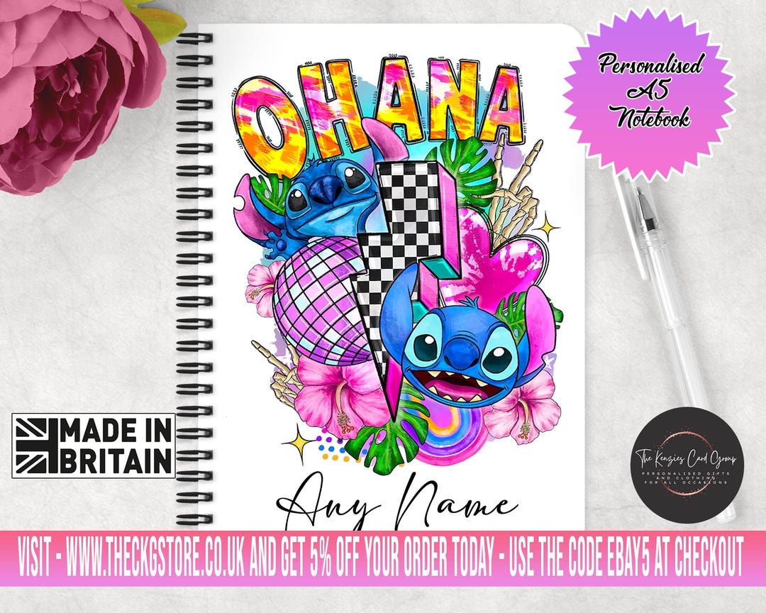Stitch Notelets Personalised Stitch Notebook | Stitch Gift | Any Name | Present ...