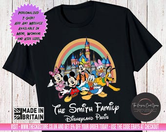 Personalised Disney 2026 T-Shirts, Disney Trip 2026 T-Shirts, Disney Matching Shirts 2026, Disney Family Vacation 2026 Mickey Minnie Tees