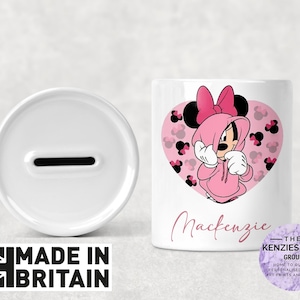 Personalisierte Disney Minimaus Keramik Spardose Sparschwein Weihnachten Geburtstag Geschenke Gelddose - Mit Stopfen für einfachen Zugang