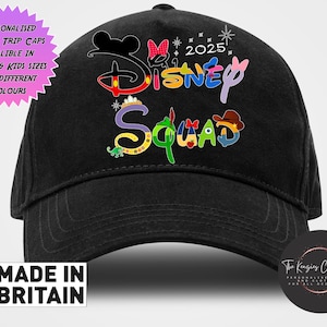 Disneyland Baseball Cap, Disneyworld Mickey & Minnie Cap, Disneyland Paris Holiday Matching Hat, Disney Trip Hat, Disneyworld Trip 2025