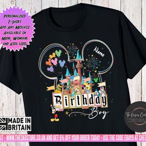 Personalised Mickey Birthday Shirt Disney Birthday Boy Shirt Disney Birthday Shirt Disney World Shirt, Disneyland Shirt Disneyland Birthday