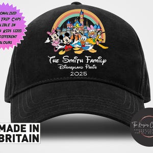 Disneyland Baseball Cap, Disneyworld Mickey & Minnie Cap, Disneyland Paris Holiday Matching Hat, Disney Trip Hat, Disneyworld Trip 2025