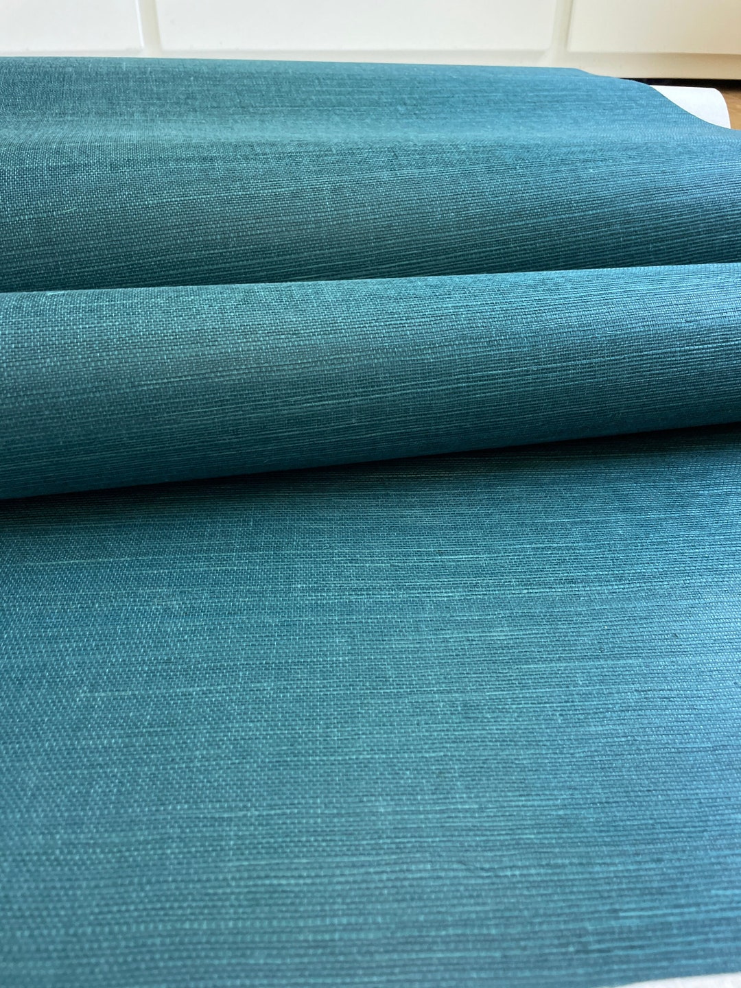 Natural Grasscloth Wallpaper Navy Deep Green Woven Sisal 41170 Etsy