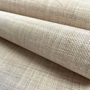 Natural Grasscloth Raffia rough Wallpaper Natural fibers in beige color 45014