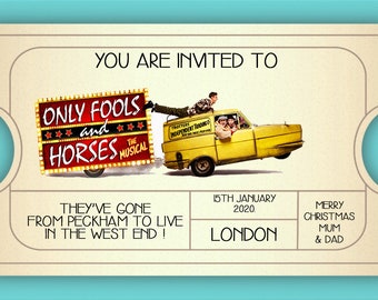 Personalised Only Fools And Horses West End Ticket, Personalised Event Musicals, Surprise Ticket, Mock Reveal Ticket