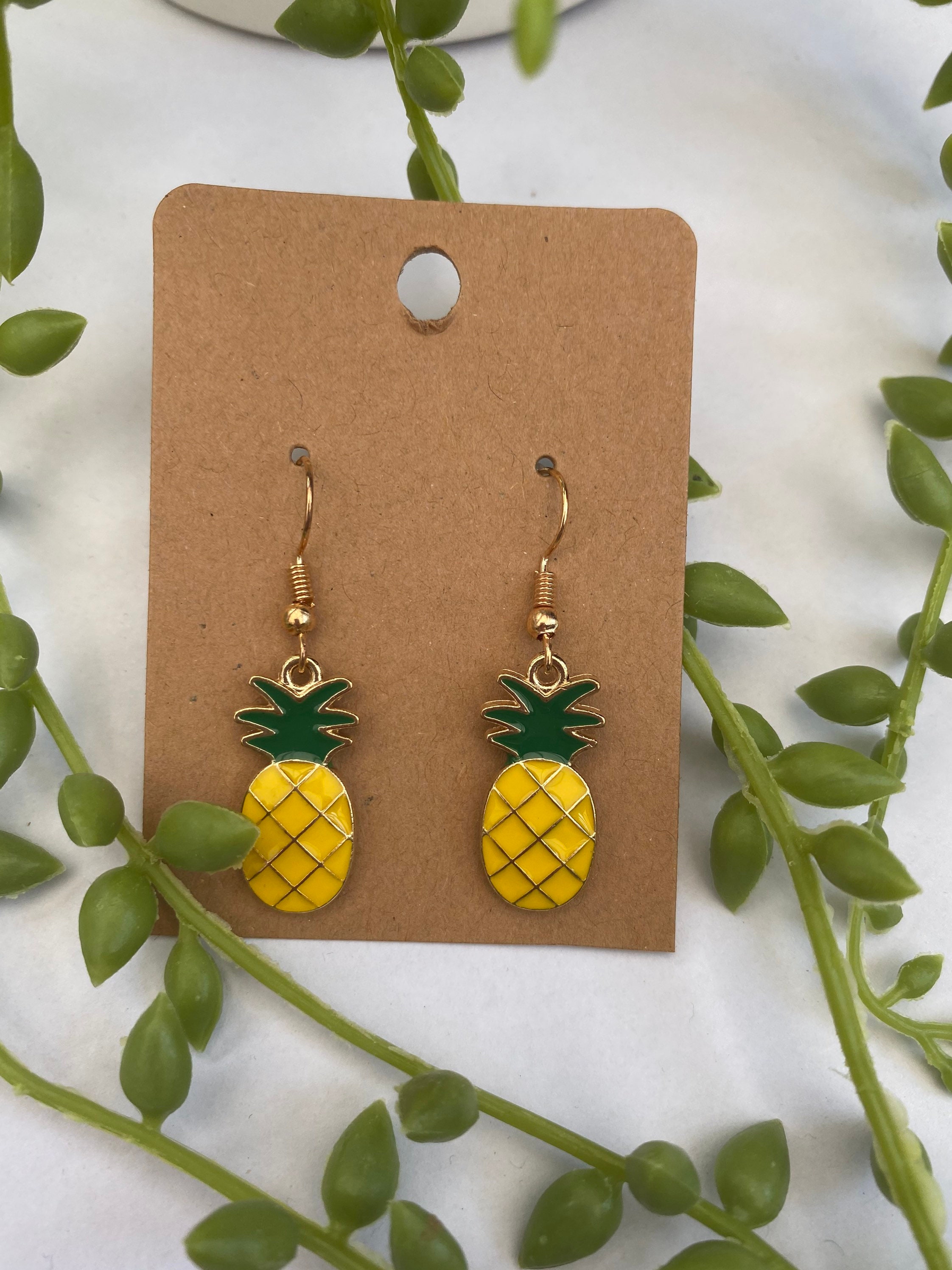 Pineapple drop earrings Etsy
