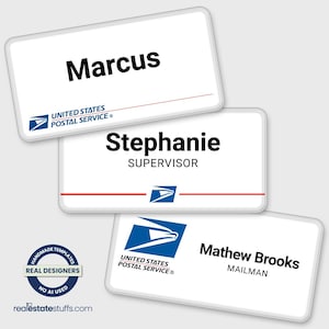 USPS Personalized Name Tag for Postal Employees Supervisor Workers 3" x 1.5"