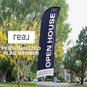 REAL Brokerage OPEN HOUSE Feather Flag Banner