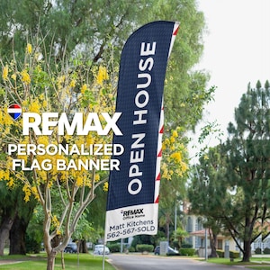 ReMax OPEN HOUSE Personalized Feather Flag Banner