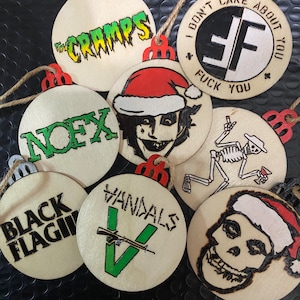 Punk Rock Bands Xmas ornaments