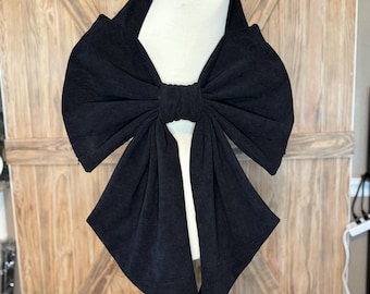 Bolso de hombro con lazo y bolsillos con cremallera / Bolso de algodón hecho a mano / Monedero con lazo rosa y cola decorativa / Bonito regalo para ella