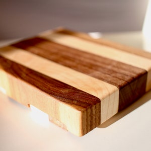 Handmade Black Walnut + White Oak Trivet with feet