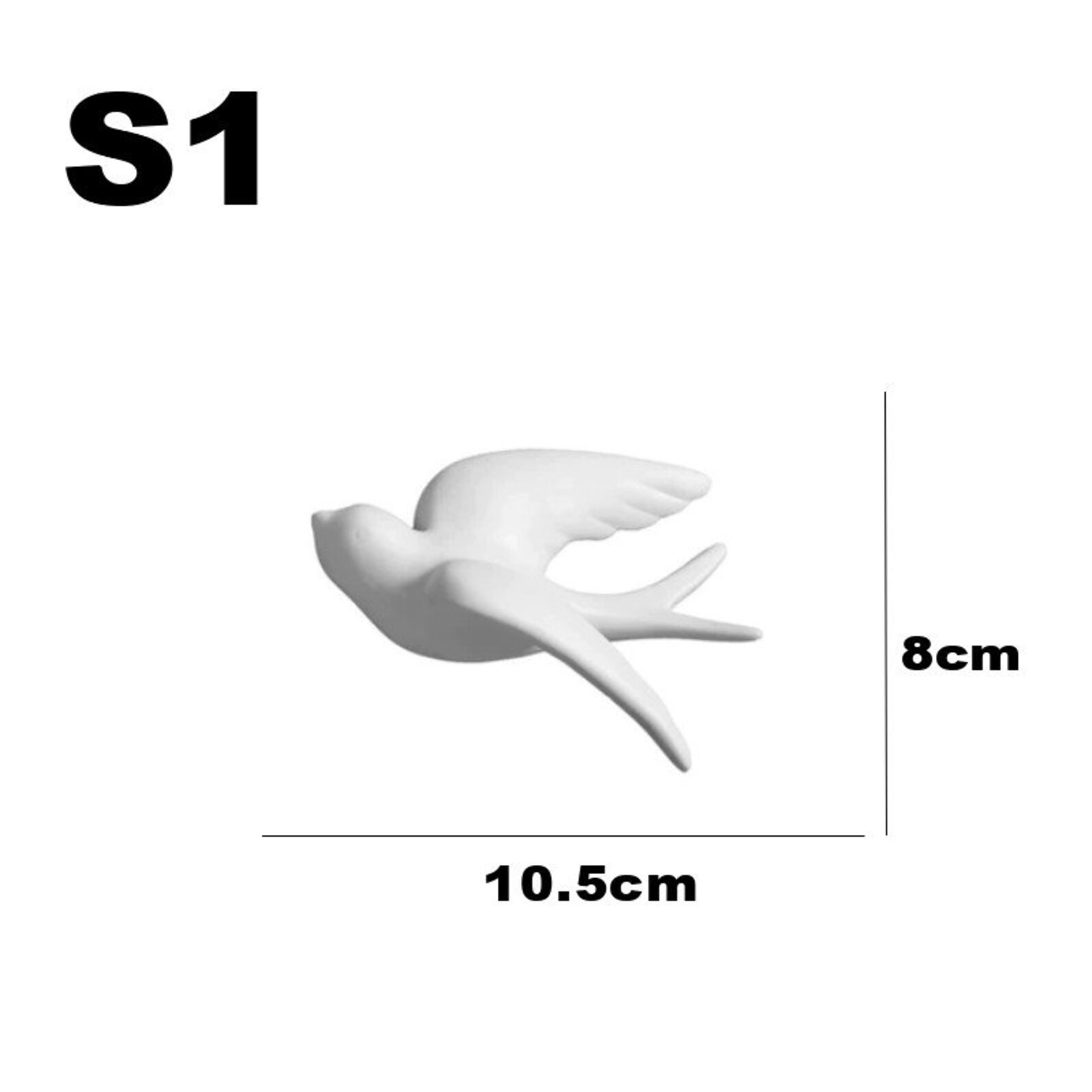 1pc White Ceramic Bird/wall Mounted Hanging Bird/background Etsy