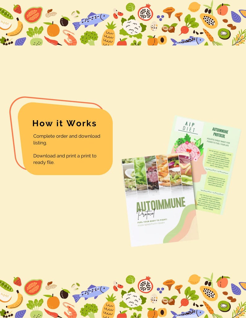 Autoimmune Protocol Food Diary, AIP, Food Chart, Food Diary, Autoimmune ...