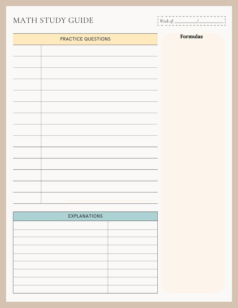 Math/history/science Exam Study Guide, Exam Study Planner, Study Guide ...
