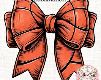 Basketball Bow PNG: Sporty Design (Digital Download)