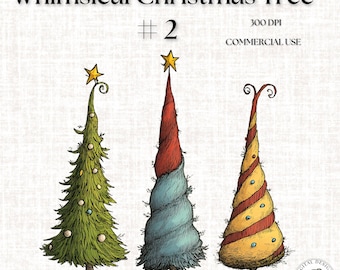 Whimsical Christmas Tree png, Christmas Tree png, Trendy Christmas Tree, Christmas Lights Tree, Quirky Christmas Clipart, Christmas png