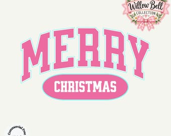Merry Christmas PNG, Christmas Sublimation Shirt,  Merry Varsity Png, Retro Christmas PNG, Digital, Commerical Use