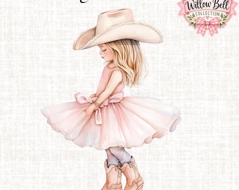 Cowgirl Ballerina PNG Clipart: Pink Boots, Baby Shower (Digital Download)