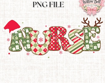 Christmas Nurse PNG: Holiday Design (Digital Download)
