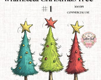 Whimsical Christmas Tree PNG Clipart: Festive Holiday Design (Digital Download)