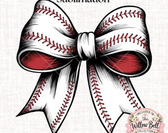 Baseball Bow PNG: Game Day Design (Digital Download)