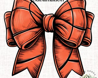 Basketball Bow PNG: Sporty Design (Digital Download)